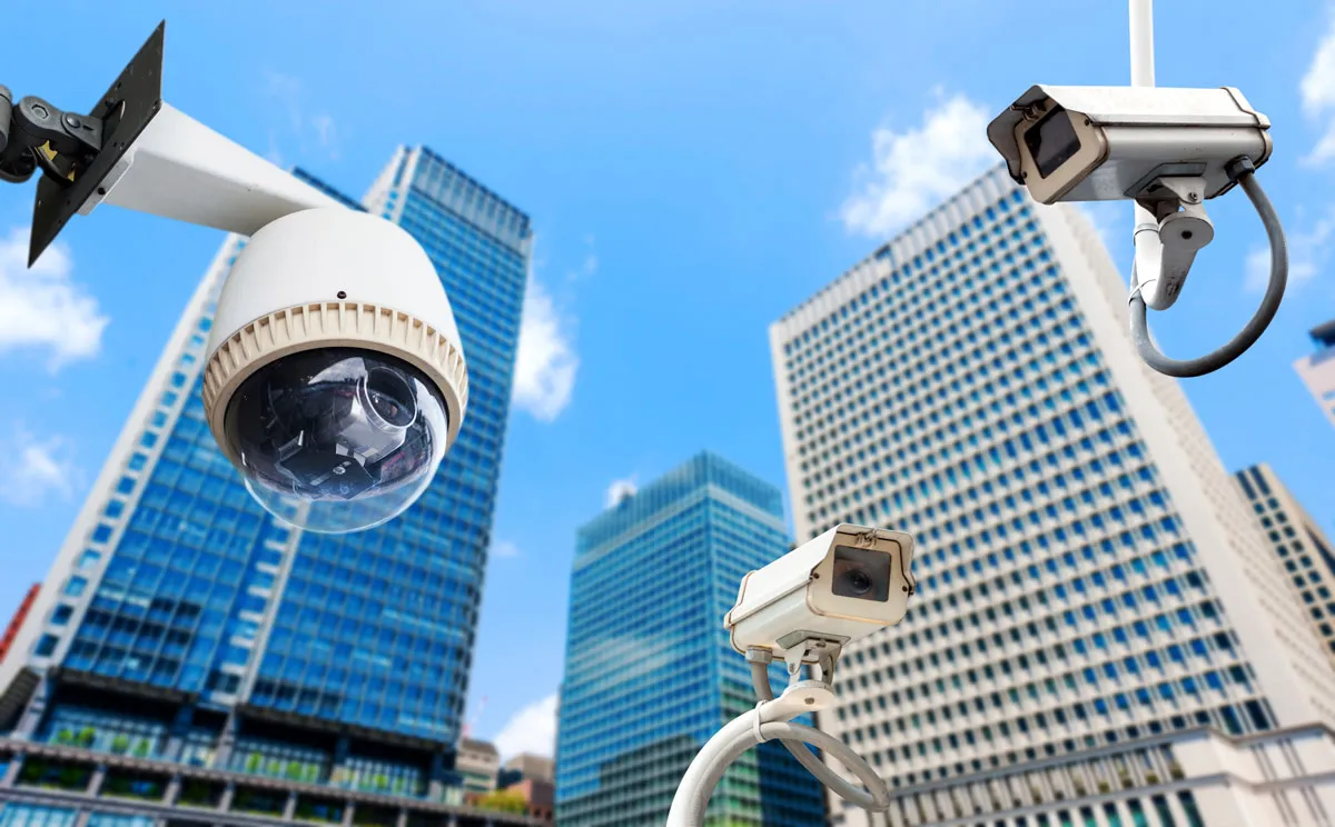 Commercial security camera systems protecting a data center facility in Texas