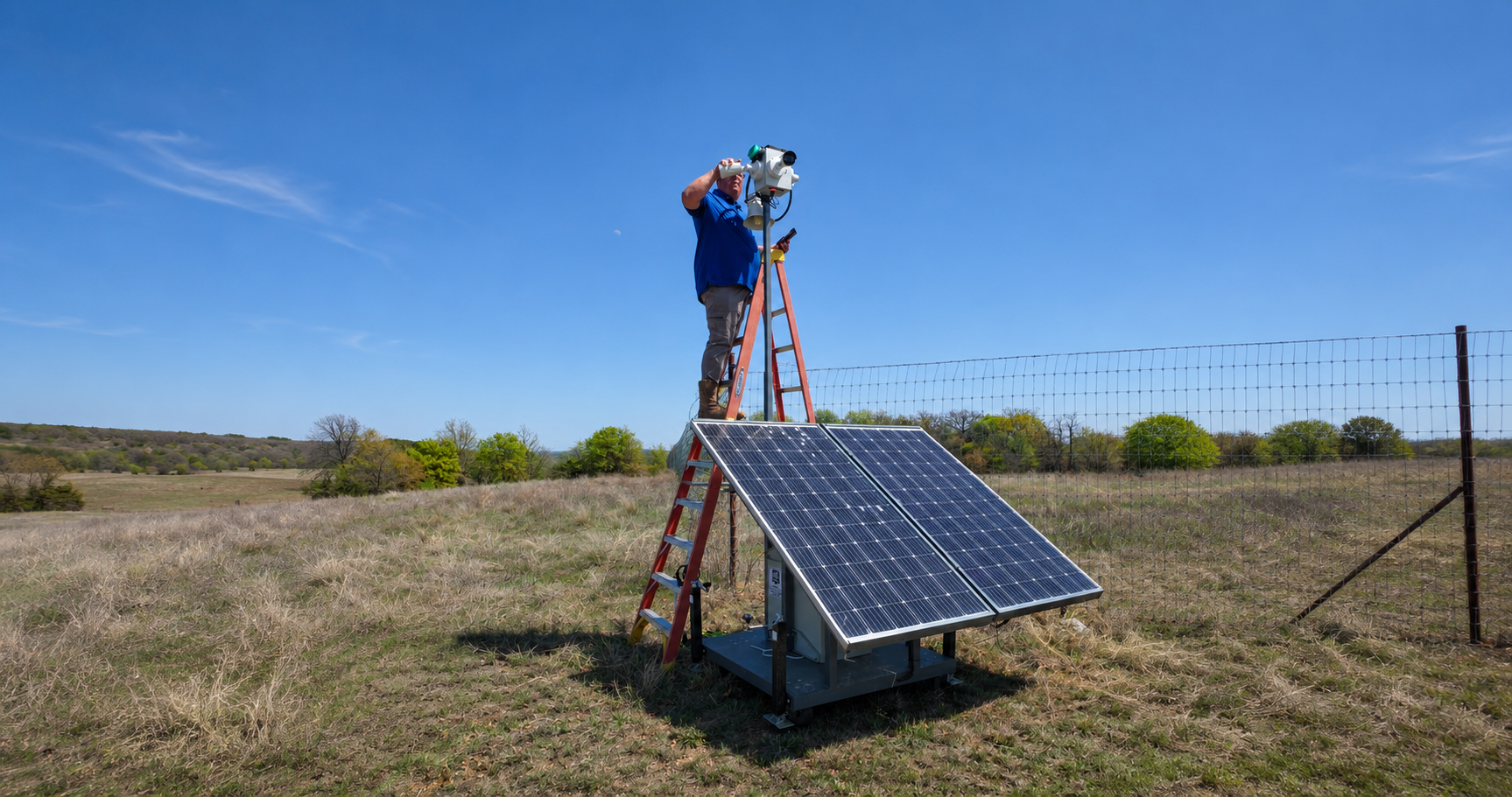 Mobile Security Camera Trailer Installation – Dallas, TX Owner operating a mobile surveillance camera trailer in Dallas, TX protecting construction sites, commercial businesses, equipment yards, and industrial facilities with 24/7 remote monitoring.