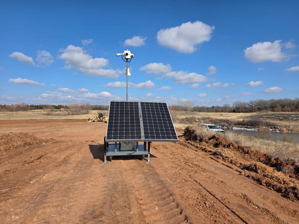 Mobile security camera system providing surveillance for a property in the Dallas, Texas area