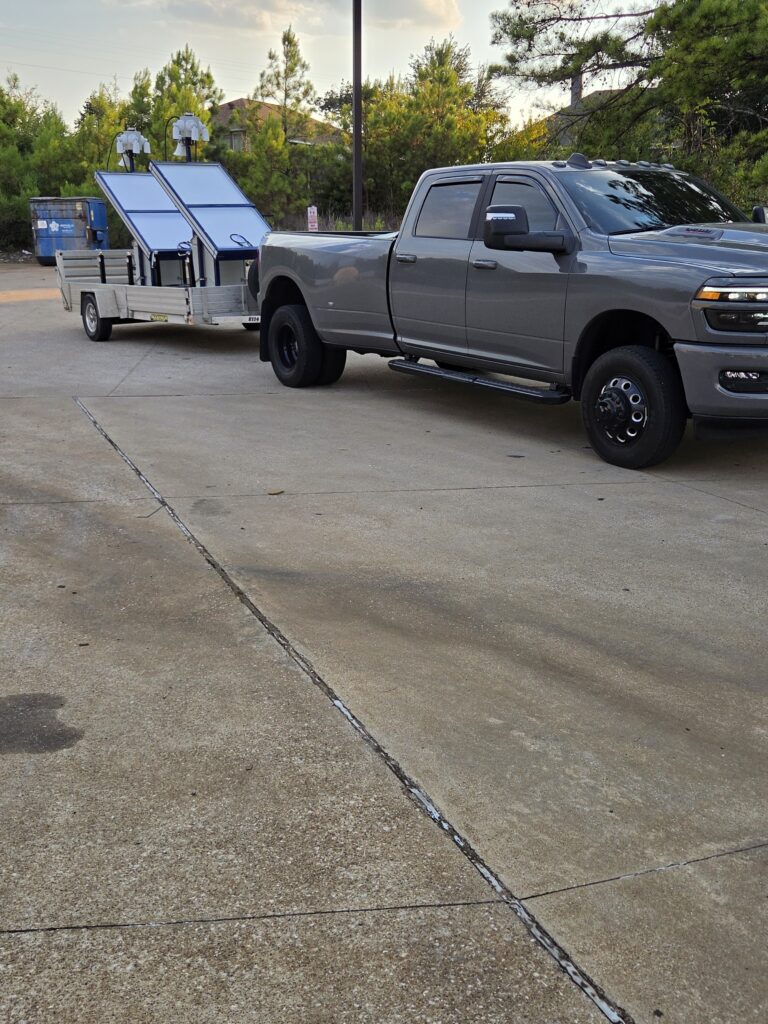 TTC Security Services transporting mobile surveillance units for deployment at a Texas property